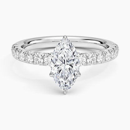1 CT Lab Grown Diamond Half Eternity Marquise Solitaire Ring