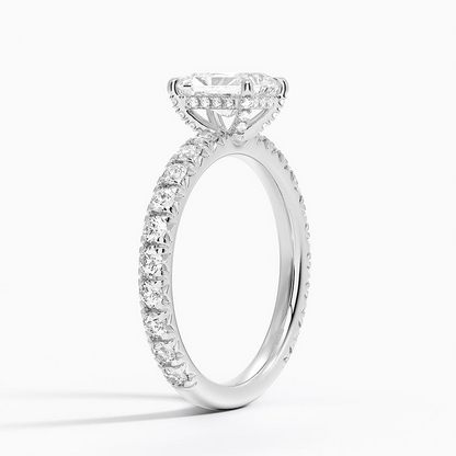 1 CT Emerald 3/4 Eternity Lab Grown Diamond Ring