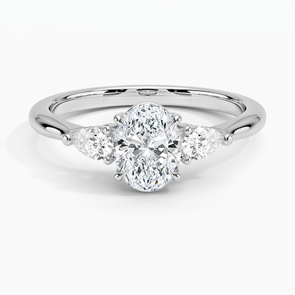 3/4 CT Lab Grown Diamond 3 Stone Engagement Ring