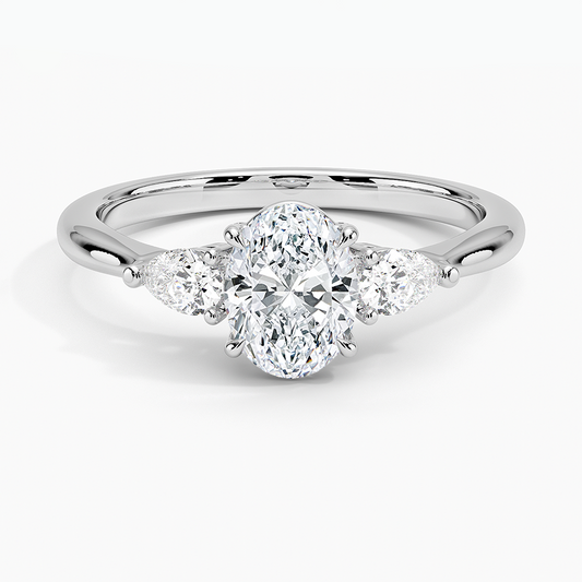 3/4 CT Lab Grown Diamond 3 Stone Engagement Ring