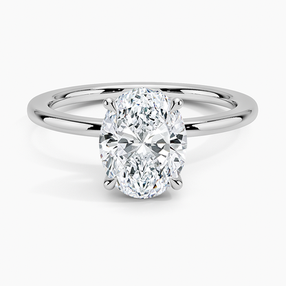1 1/4 CT Oval Cut Lab Grown Diamond Solitaire Engagement Ring