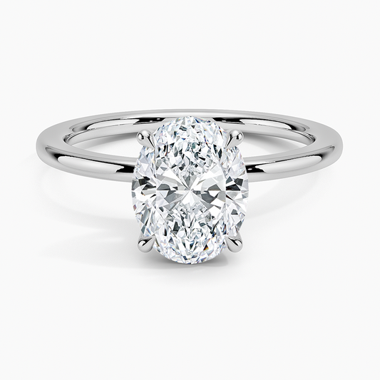 1 1/4 CT Oval Cut Lab Grown Diamond Solitaire Engagement Ring