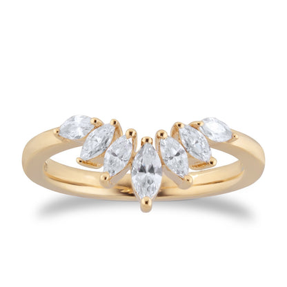 Lab Grown Diamond Pear Cut Gold Wedding Band