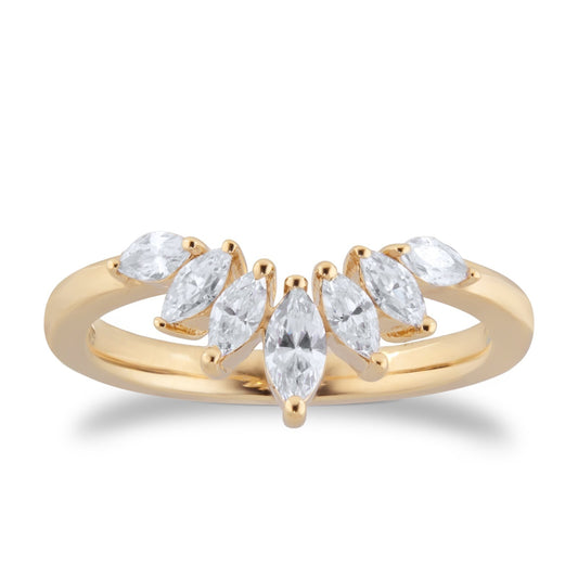 Lab Grown Diamond Pear Cut Gold Wedding Band