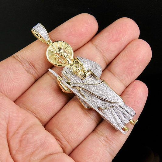 St. Jude Thaddaeus Lab Grown Diamond Gold Jesus Pendant