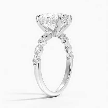 3 CT Half Eternity Lab Grown Diamond Hidden Halo Ring
