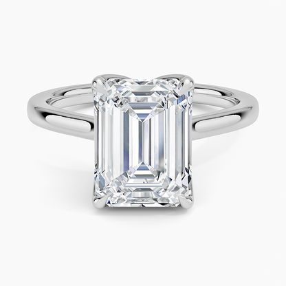 3 CT  Emerald Cut Solid  Gold Lab Grown Diamond Solitaire
