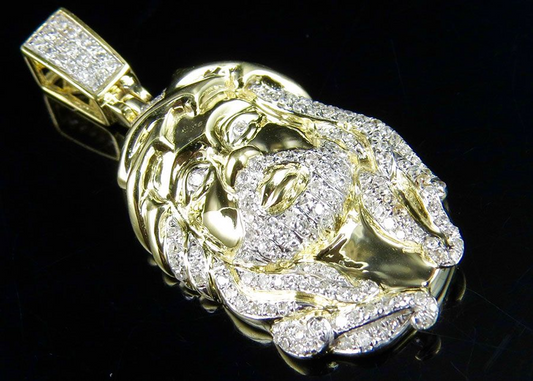 Men's Iced Out Lab Grown Diamond Gold Jesus Pendant