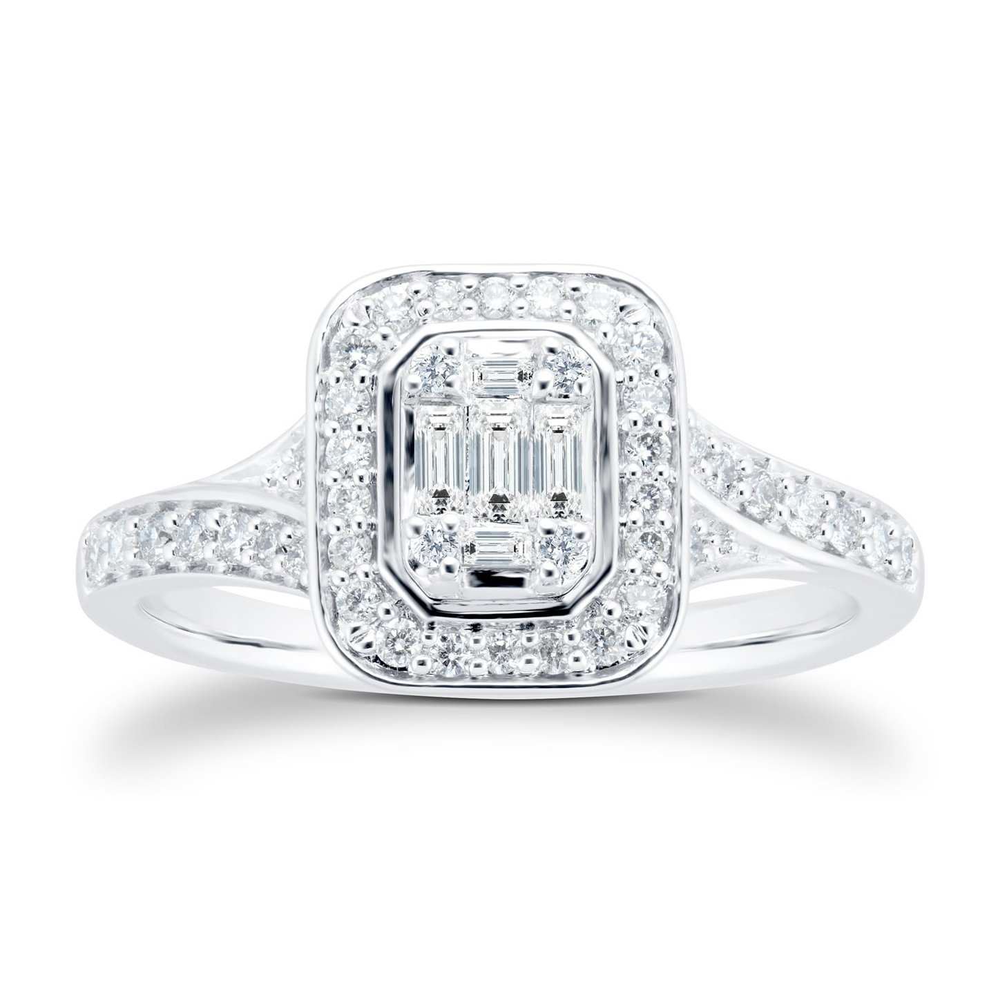 White Gold Lab Diamond Bridal Set For Women