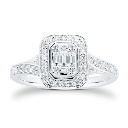 White Gold Lab Diamond Bridal Set For Women