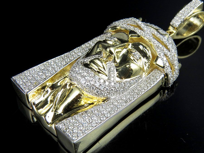 Yellow Gold Lab Grown Diamond Customize Jesus Pendant
