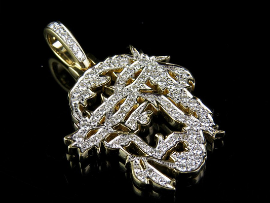 Jesus Face Cutout Gold Lab Grown Diamond Pendant