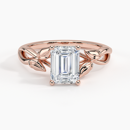 1 1/4 CT Emerald Lab Grown Diamond Solitaire Engagement Ring