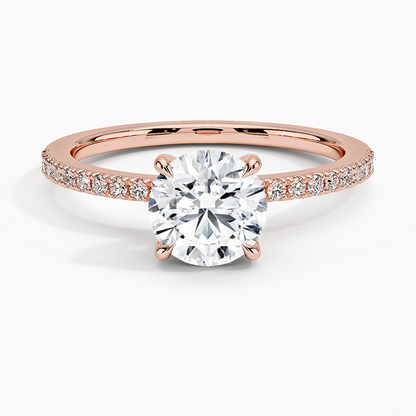 1 CT  Half Eternity 18kt Solid Gold Lab Grown Diamond Ring