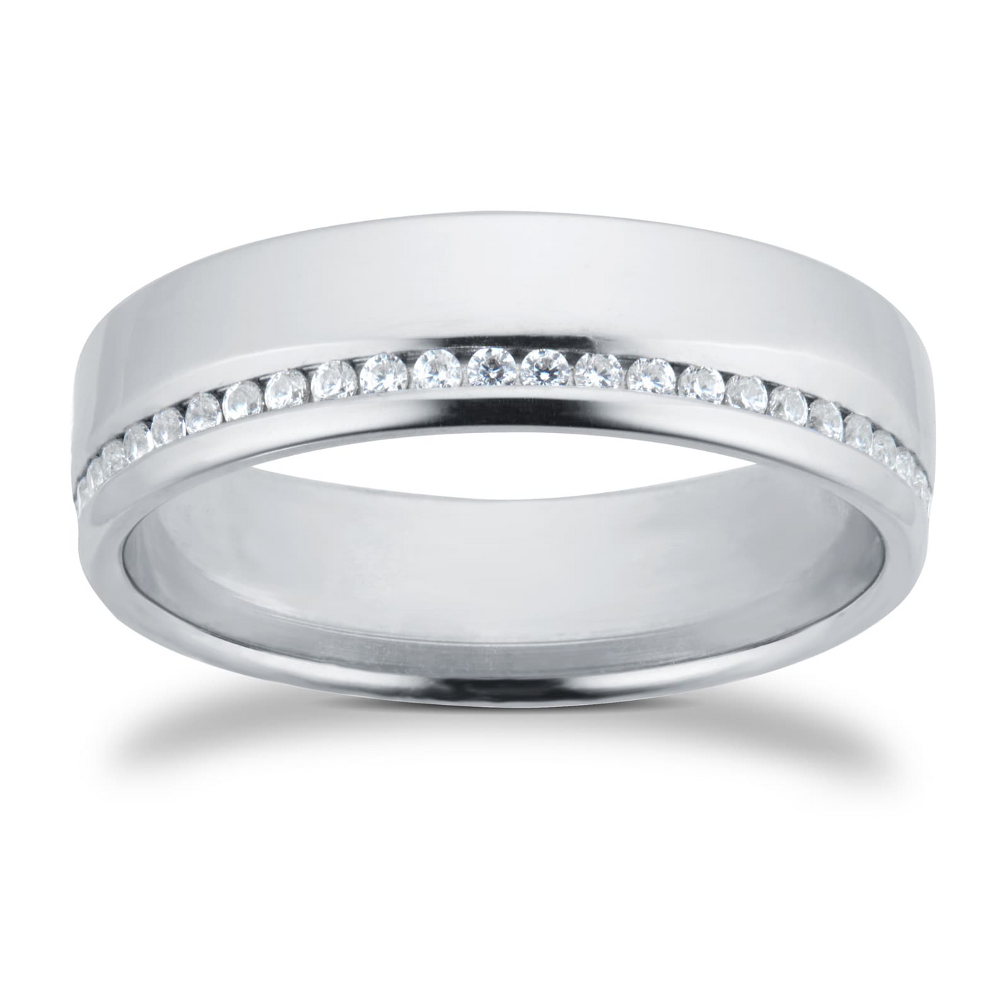 White Gold Channel Setting Lab Diamond Wedding Band