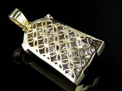 Jesus Cuban Crown Gold Lab Grown Diamond Pendant