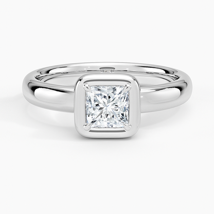 1/2 CT Lab Grown Diamond Bezel Set Solitaire Engagement Ring