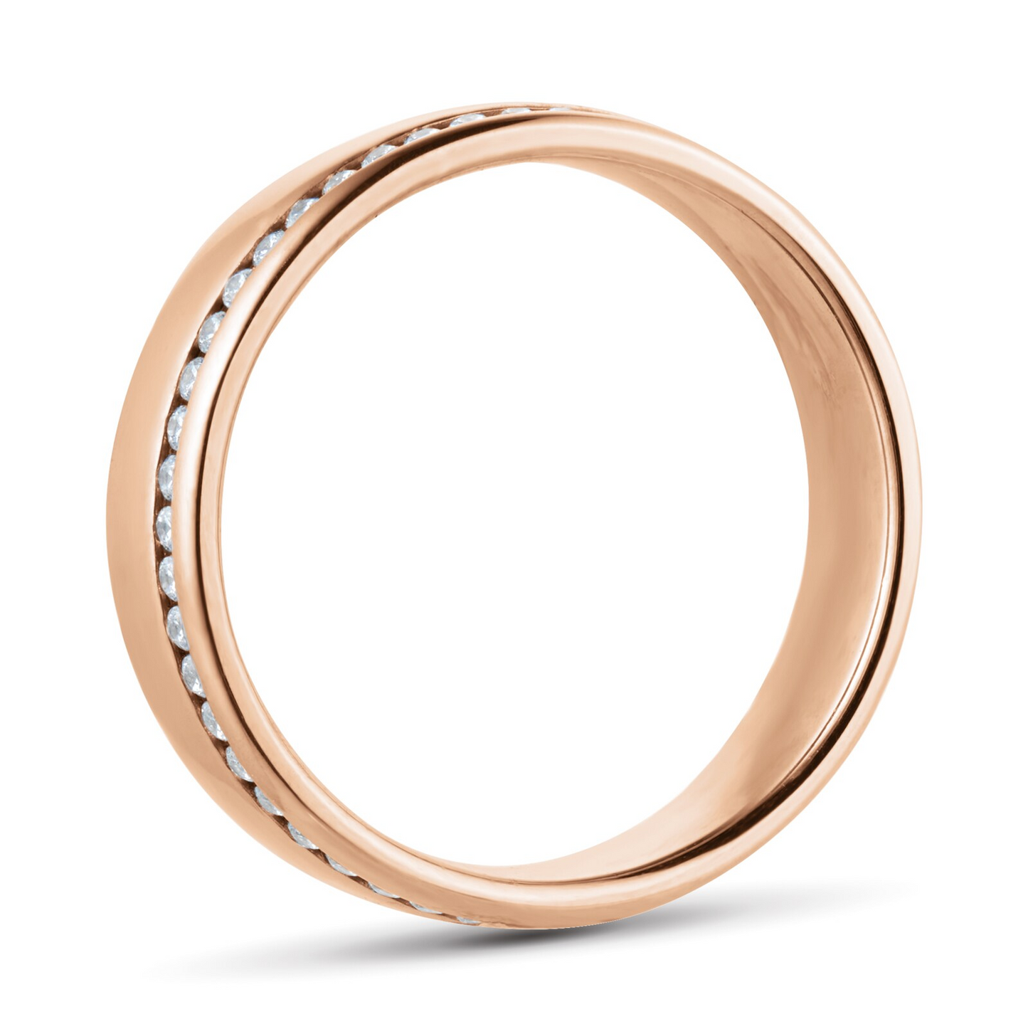 Channel Setting Rose Gold Lab Diamond Wedding Band