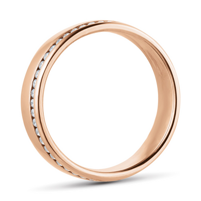 Channel Setting Rose Gold Lab Diamond Wedding Band
