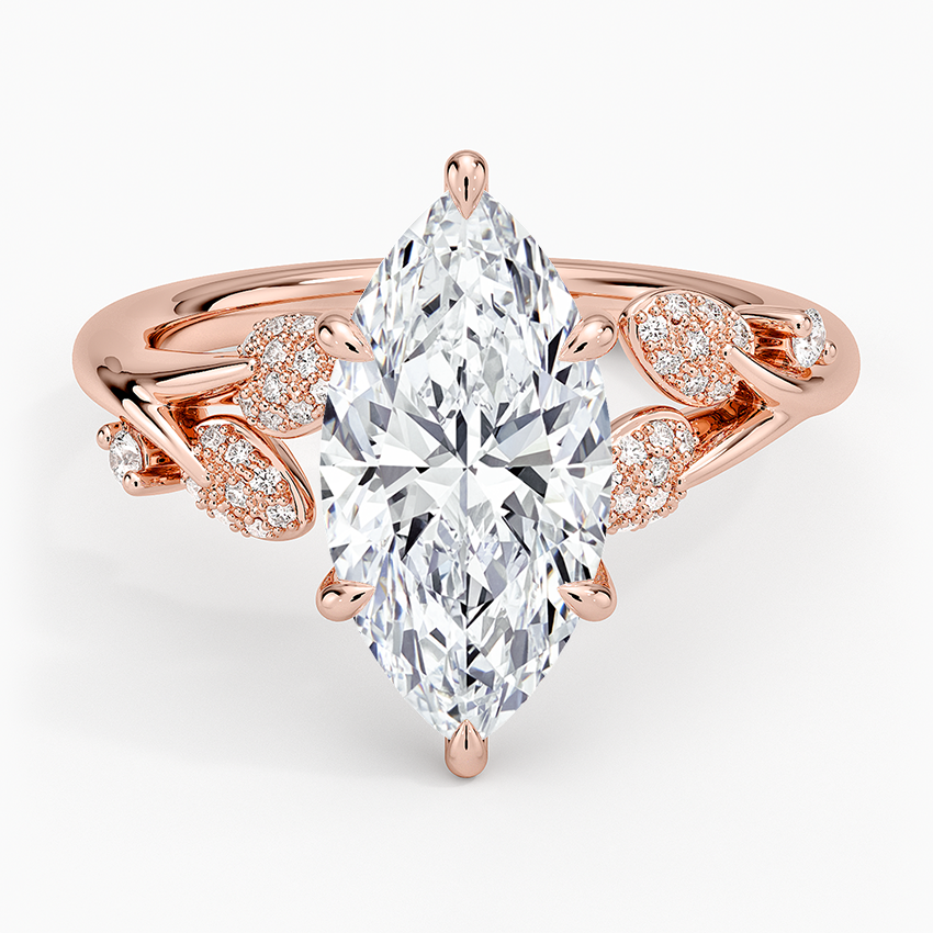 2 1/2 CT Marquise Cut Lab Grown Diamond Cluster Engagement Ring