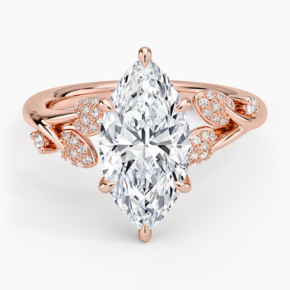 2 1/2 CT Marquise Cut Lab Grown Diamond Cluster Engagement Ring