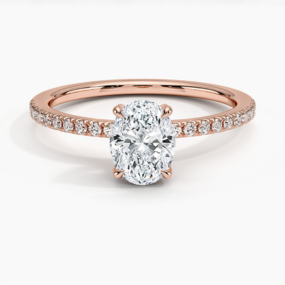 3/4 CT Half Eternity Oval Cut Lab Grown Diamond Ring