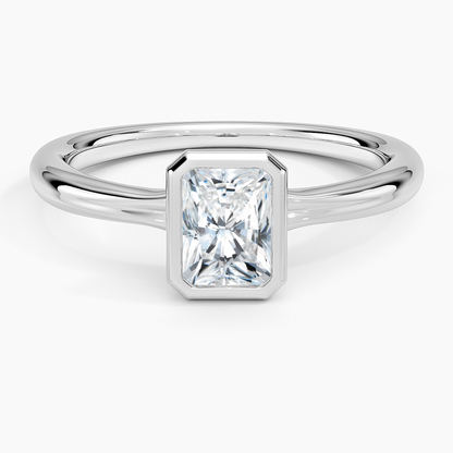 3/4 CT Radiant Cut Lab Grown Diamond Bezel Solitaire Ring