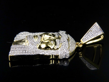 Iced Out Jesus Yellow Gold Lab Grown Diamond Pendant