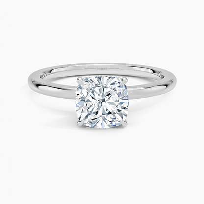 1 1/4 CT Cusion Cut Lab Grown Diamond Solitaire Ring