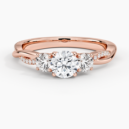 1/2 CT Twisted Band Lab Drown Diamond Engagement Ring
