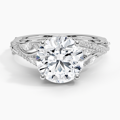 2 1/2 CT Milgrain Lab Grown Diamond Cluster Engagement Ring