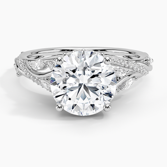 2 1/2 CT Milgrain Lab Grown Diamond Cluster Engagement Ring