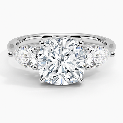 2 1/2 CT Lab Grown Diamond 3 stone Engagement Ring