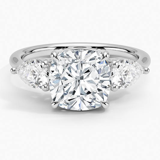 2 1/2 CT Lab Grown Diamond 3 stone Engagement Ring
