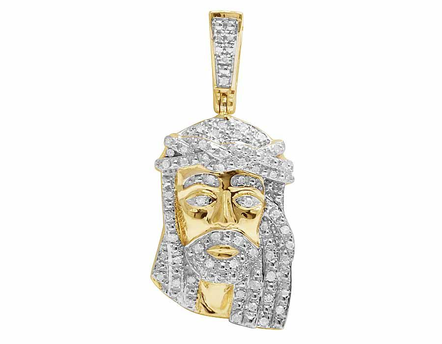 1.3 Inch Yellow Gold Lab Grown Diamond Jesus Pendant