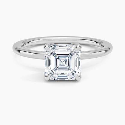 1 1/2 CT Asscher Cut Lab Grown Diamond Solitaire Ring