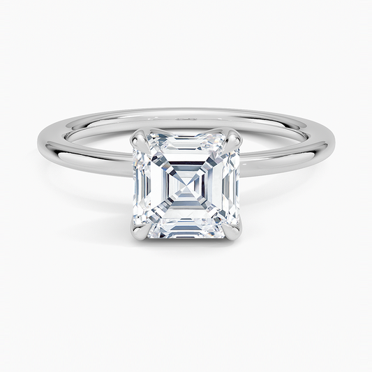 1 1/2 CT Asscher Cut Lab Grown Diamond Solitaire Ring