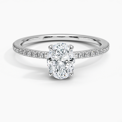 3/4 CT Half Eternity Oval Cut Lab Grown Diamond Ring