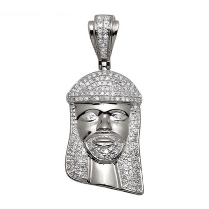 Mini Jesus Face Lab Grown Diamond Gold Pendant