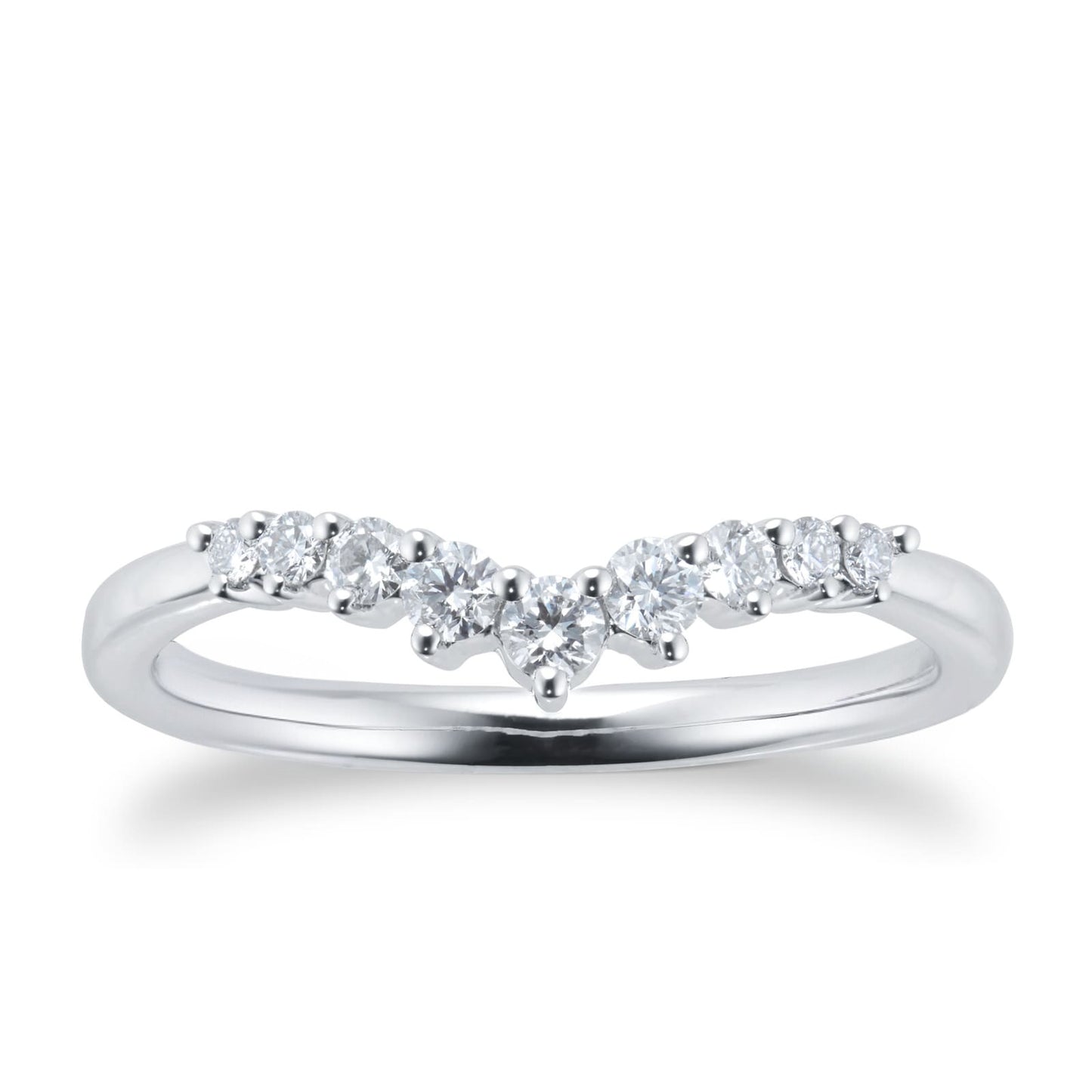V Shape Yellow Gold Lab Grown Diamond Wedding Band