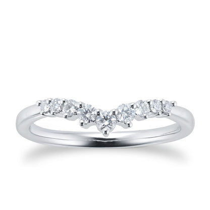 V Shape Yellow Gold Lab Grown Diamond Wedding Band