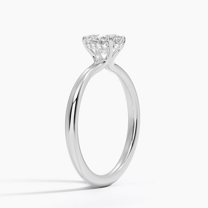 3/4 CT Oval Cut Hidden Halo Labgrown Diamond Ring