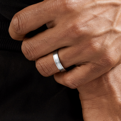 Princess Cut Flush Setting Gold Wedding Band