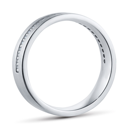 Yellow Gold Half Eternity Lab Diamond Wedding Band