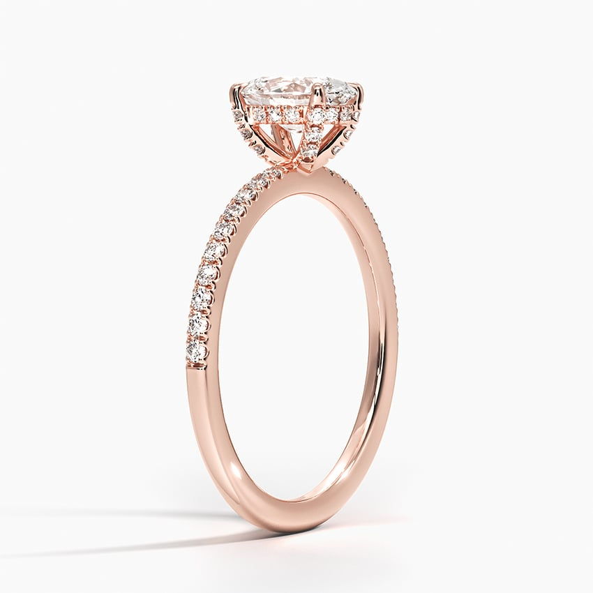 3/4 CT Half Eternity Oval Cut Lab Grown Diamond Ring