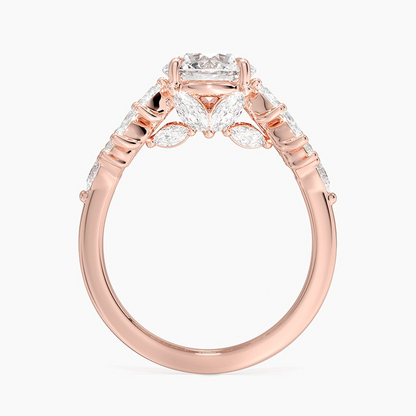 1 1/2 CT Lab Grown Diamond Cluster Engagament Ring