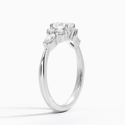 1/2 CT Lab Grown Diamond Cluster Engagement Ring