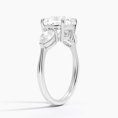 2 1/2 CT Lab Grown Diamond 3 stone Engagement Ring