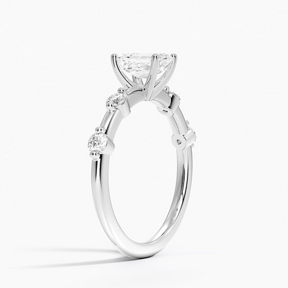 3/4 CT  Emerald Cut Lab Grown Diamond 18K Gold Ring