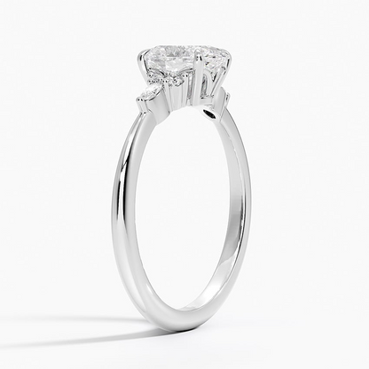 1 CT Oval Cut Labgrown Diamond Cluster Engagement Rings